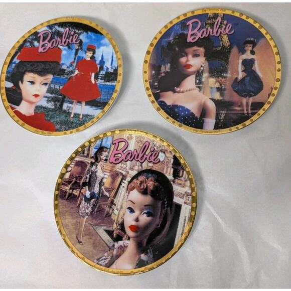 Mattel Other - Vintage Barbie Mini Collector Plates 1993 With Love 3 Included